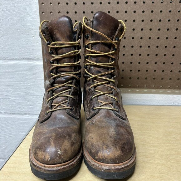 Red Wing Men’s LoggerMax Brown Leather Logger Boots 9” Waterproof Size 7 D 620 - Picture 2 of 9